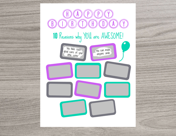 Reasons You are Awesome - Happy Birthday Scratch OFF - Purple