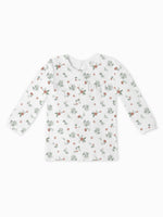 Sorren Long Sleeve Ruffle Yolk Tee - Rosemary / Blush