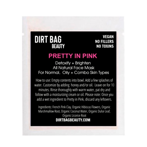 All Natural Vegan Facial Mask - Pretty in Pink Single use