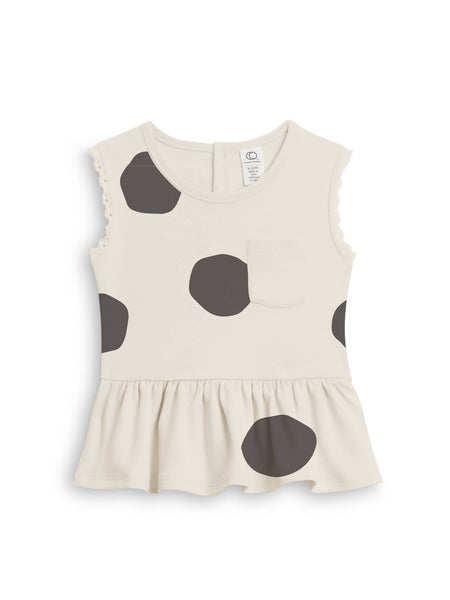 Peplum Tank - Big Polka / Pewter
