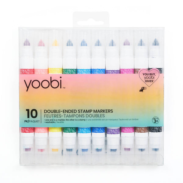 Yoobi Marker 10pk Double Ended Stamp Multicolor