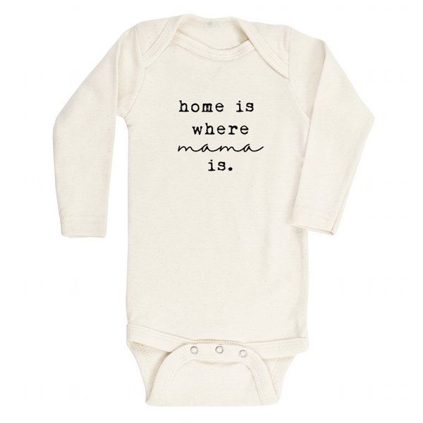 Home Is Where Mama Is - Long Sleeve Bodysuit - Black