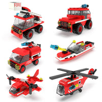 42 pc Fire Rescue Vehicles Building Blocks Set - assorted
