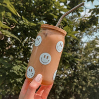 Smiley Face Can Glass Cup