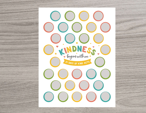 Scratch-OFF 31 Days of Kindness Chart