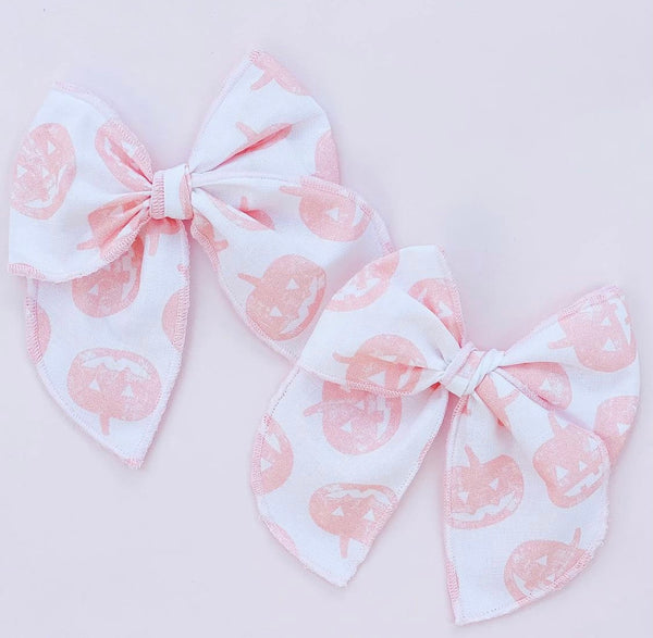 Jack-o-latern Hair Bow