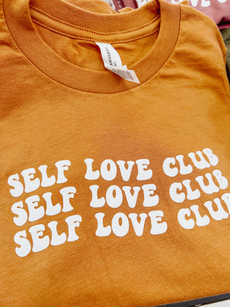 Self Love Club T Shirt: Mustard
